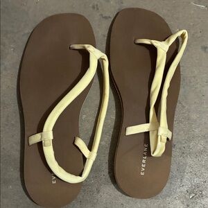 Everlane Women's Brown and Cream Sandals